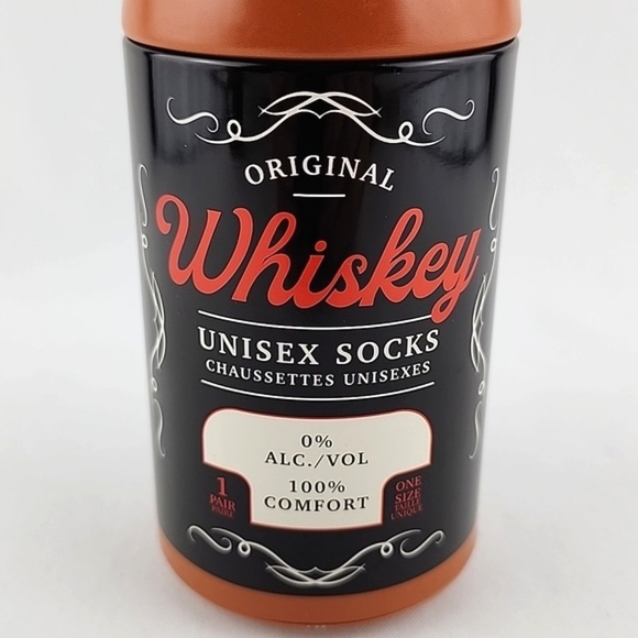 Original Whiskey Unisex Novelty Crew Socks Collectible Tin Bottle One Size - Picture 4 of 8
